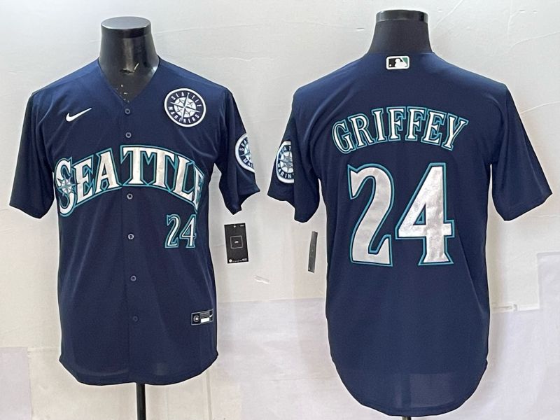 Men 2025 Seattle Mariners #24 Griffey blue Nike MLB Jersey style 063
